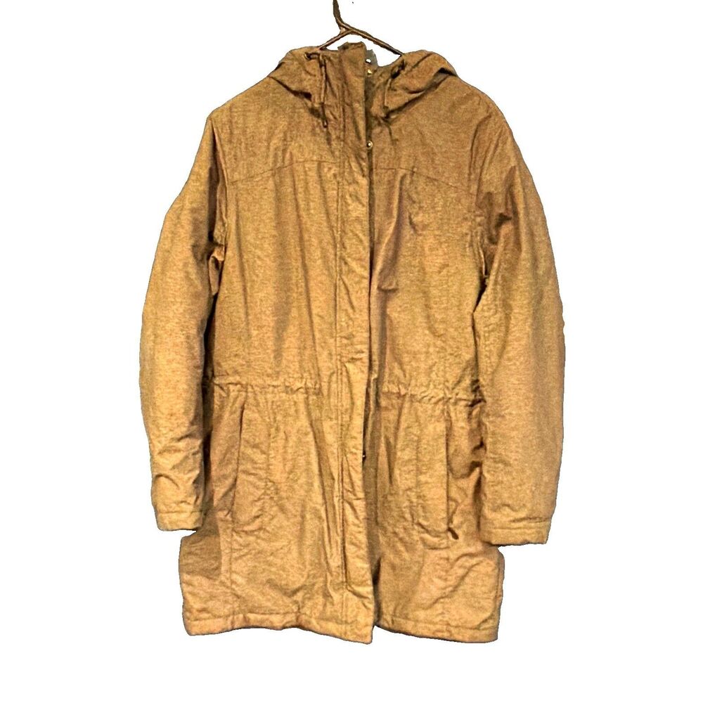 L.L. Bean Women’s L Gray Hooded Full Zip Lined Mid-Length Parka Coat
